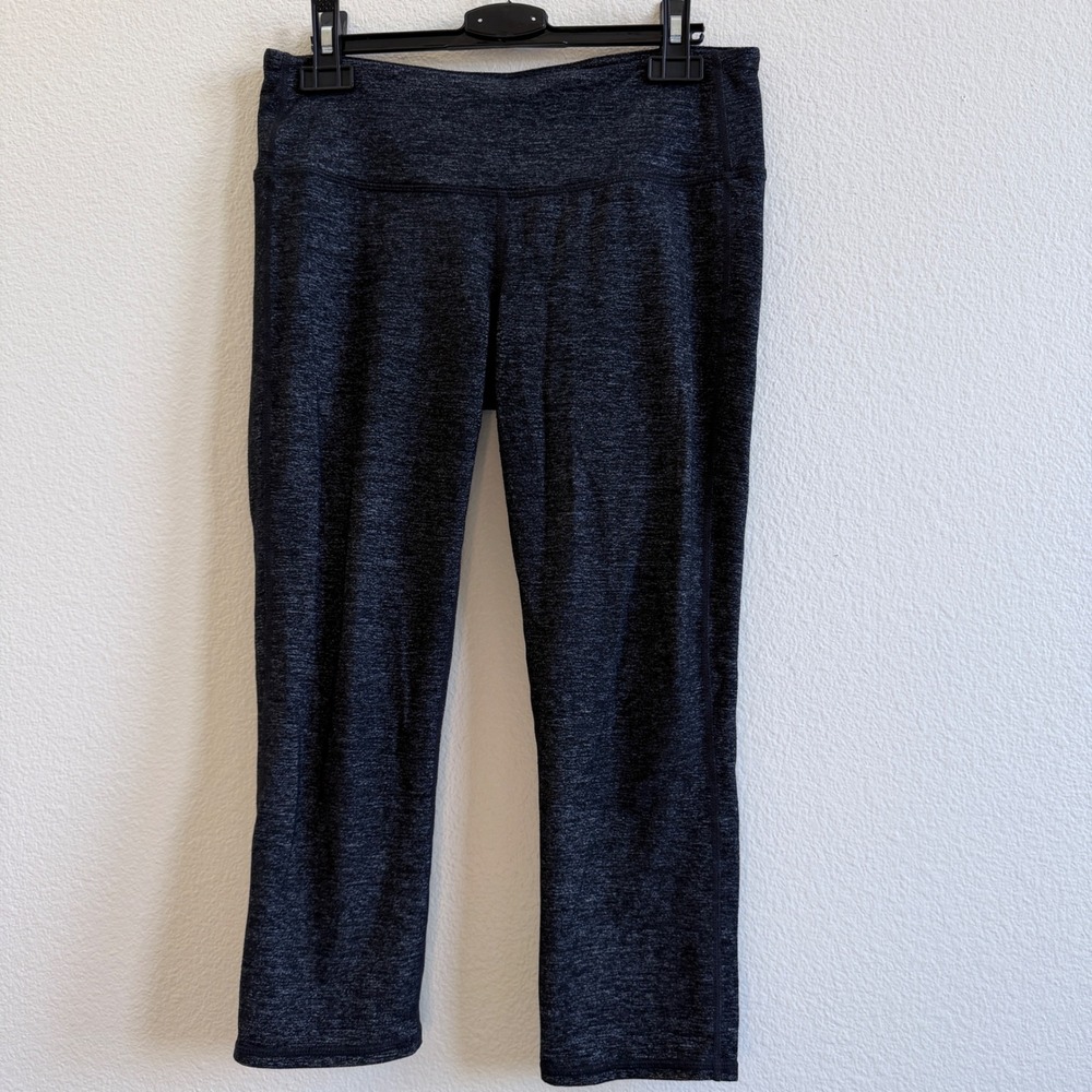 Athleta Women Charcoal Grey Space Dye Cropped Leggings Size S 921626